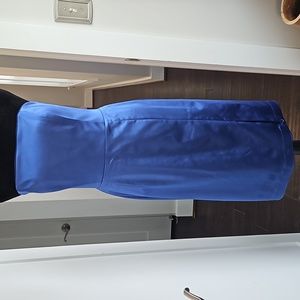 WHBM Satin-like Strapless Dress, Royal Blue, Size 14